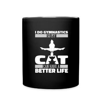 Rsg Turnen Sportgymnastik Katze - Tasse einfarbig - Schwarz - Vorne