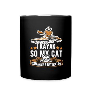 Chat Kayakiste - Mug uni - noir - Devant