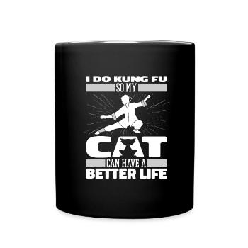 Chat de Kung Fu - Mug uni - noir - Devant