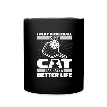 Chat de pickleball - Mug uni - noir - Devant
