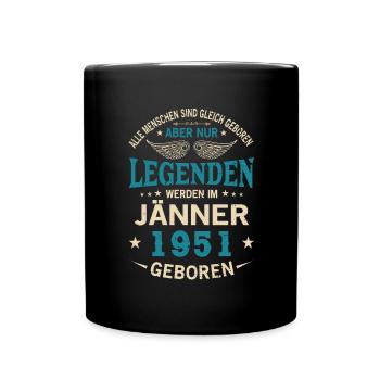 Alle Menschen Sind Gleich Geboren Jänner 1951 - Tasse einfarbig - Schwarz - Vorne