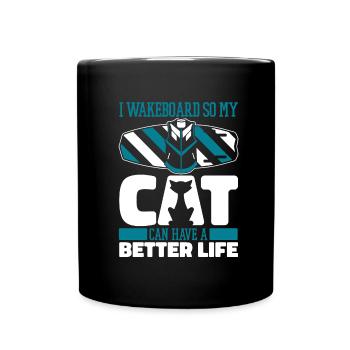 Wakeboard Wakeboarder Cat - Mug uni - noir - Devant