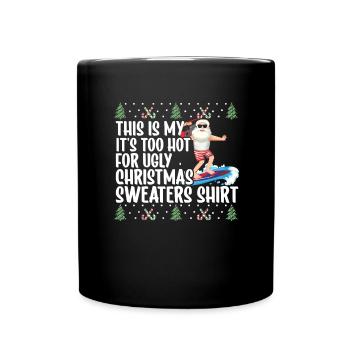 Père Noël Cadeau de Noël - Mug uni - noir - Devant