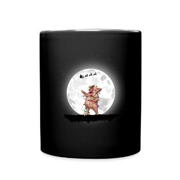 Cochon Lumières de Noël Farmer Noël - Mug uni - noir - Devant