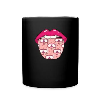 Schnorcheln Lippen - Tasse einfarbig - Schwarz - Vorne