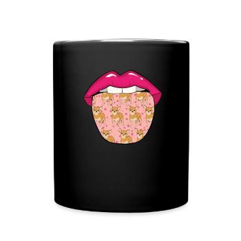 Chihuahua Lippen - Tasse einfarbig - Schwarz - Vorne