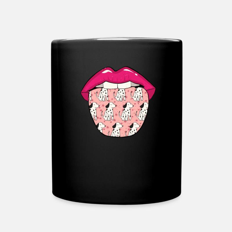 Dalmatiner Zunge - Tasse einfarbig - Schwarz