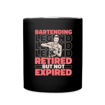 Bartender Retired Bartender - Full Colour Mug - black - Front