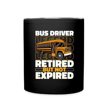 Bus Bus Retired Bus Driver - Full Colour Mug - black - Front