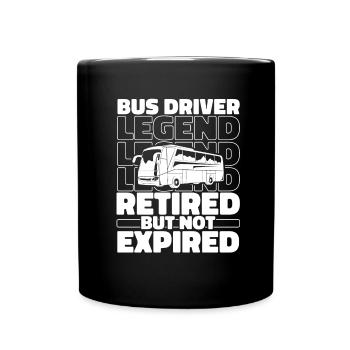 Bus Bus Retired Bus Driver - Full Colour Mug - black - Front