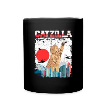 Catzilla Retro Cat Cat Lovers - Mug uni - noir - Devant