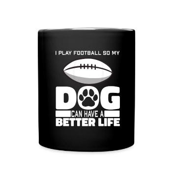 Chien de football américain - Mug uni - noir - Devant