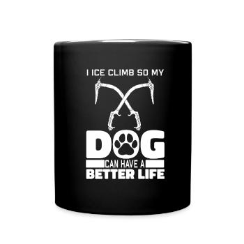 Chien d’escalade sur glace - Mug uni - noir - Devant