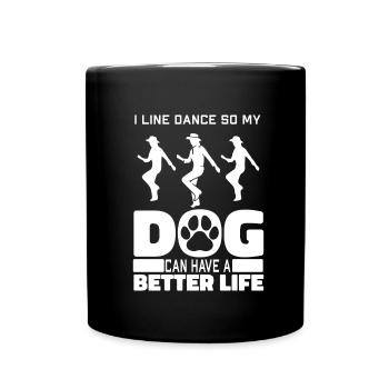 Line Dance Dog - Full Colour Mug - black - Front