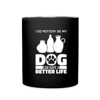 Chien de poterie - Mug uni - noir - Devant