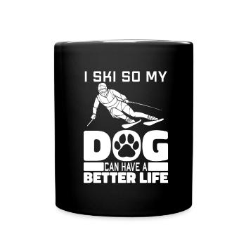 Skiing Apres Ski Dog - Full Colour Mug - black - Front