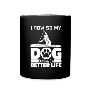 Rowing Rowing Dog - Full Colour Mug - black - Front