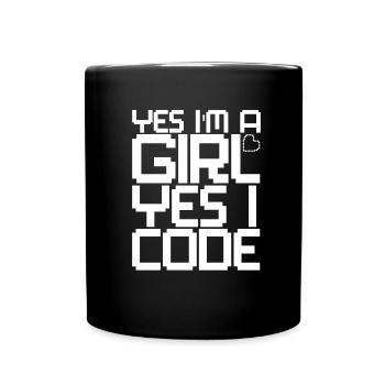 Développeur Coder Programmeur Girl - Mug uni - noir - Devant