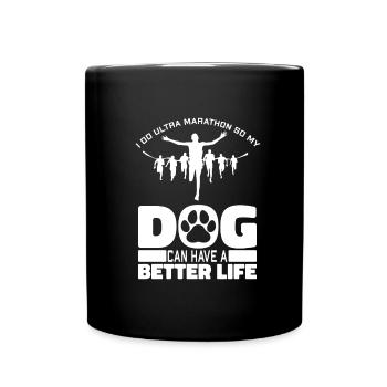 Ultramarathon Hund - Tasse einfarbig - Schwarz - Vorne