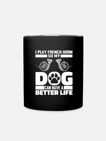 Hornist French Horn Hund - Tasse einfarbig - Schwarz