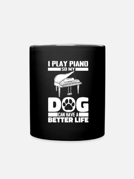 Pianiste Piano Chien Piano - Mug uni - noir
