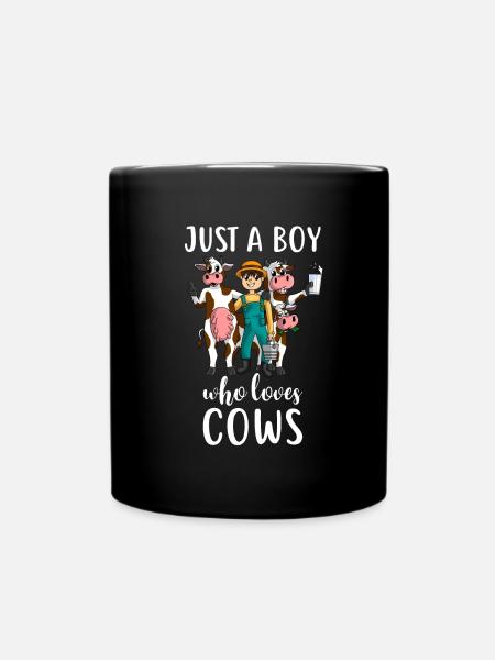 Kühe Jungen Kuhbauer Kuh Geschenk - Tasse einfarbig - Schwarz