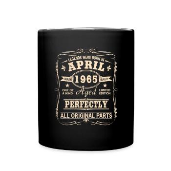 Vintage April 1965 Geburtstag - Tasse einfarbig - Schwarz - Vorne