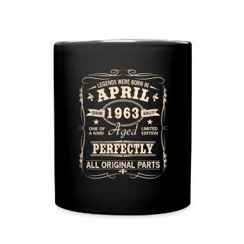 Vintage April 1963 Birthday - Full Colour Mug - black - Front