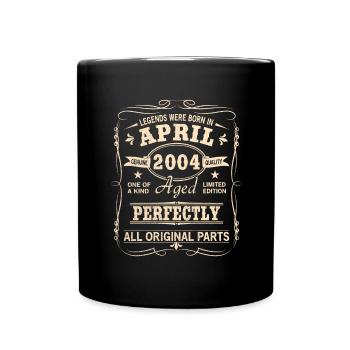 Vintage April 2004 Birthday - Full Colour Mug - black - Front