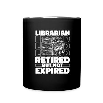 Retired librarian - Full Colour Mug - black - Front