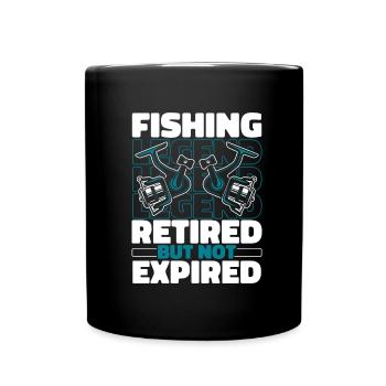 Retired fishing - Full Colour Mug - black - Front