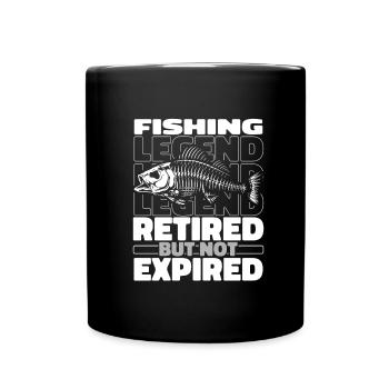 Retired fishing - Full Colour Mug - black - Front