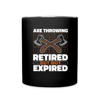 Axe throwing Retired axe throwers - Full Colour Mug - black - Front