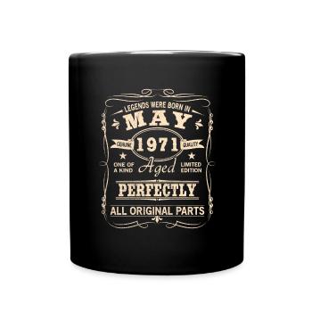 Millésime mai 1971 Anniversaire - Mug uni - noir - Devant