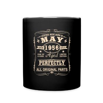 Vintage Mai 1956 Geburtstag - Tasse einfarbig - Schwarz - Vorne