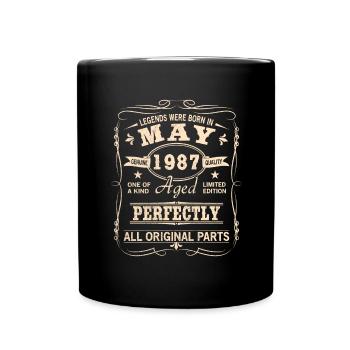 Vintage May 1987 Birthday - Full Colour Mug - black - Front