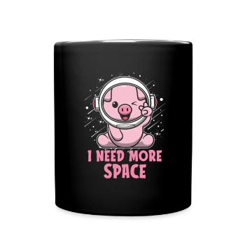 Pig Pig Farmer Astronaut - Full Colour Mug - black - Front