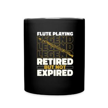 Flutist Flute Retired - Full Colour Mug - black - Front