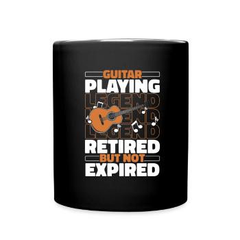 Retired acoustic guitar - Full Colour Mug - black - Front