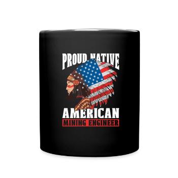 Ingenieur US Flagge Bergbauingenieur - Tasse einfarbig - Schwarz - Vorne