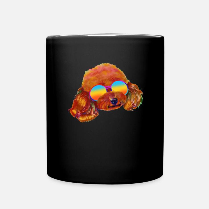 Pudel hund Vintage Pudel - Tasse einfarbig - Schwarz