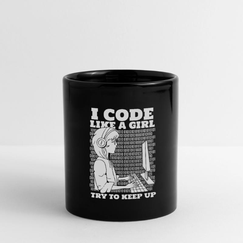 Developer Coder Programmer Girl Full Colour Mug