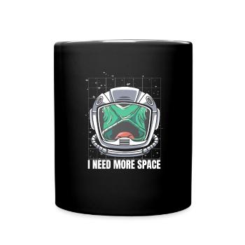 Gecko Eidechse Astronaut I Need More Space - Tasse einfarbig - Schwarz - Vorne