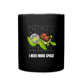 Schildkröte Astronaut I Need More Space - Tasse einfarbig - Schwarz - Vorne