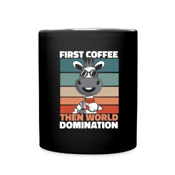 Zebra - Tasse einfarbig - Schwarz - Vorne