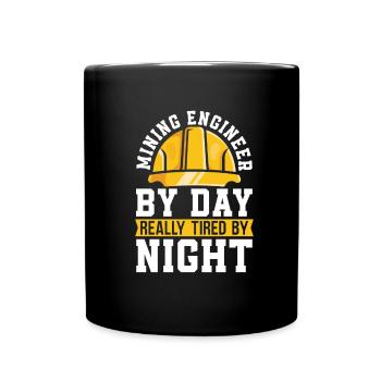 Engineer Safety helmet Mining engineer - Full Colour Mug - black - Front