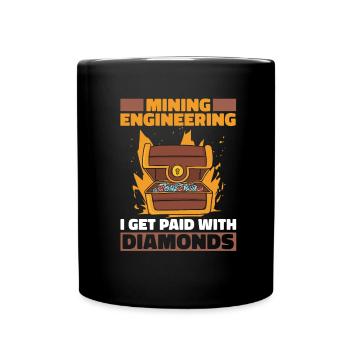 Ingenieur Lustig Bergbauingenieur - Tasse einfarbig - Schwarz - Vorne