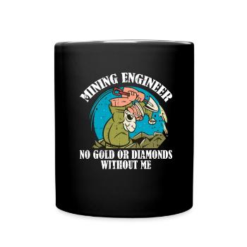 Ingenieur Lustig Bergbauingenieur - Tasse einfarbig - Schwarz - Vorne