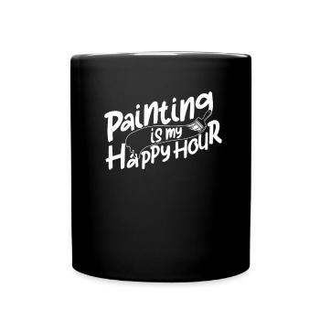Painter Varnisher Happy Hour - Full Colour Mug - black - Front