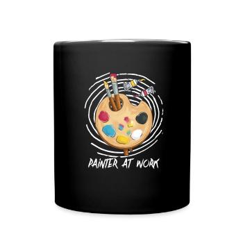 Painter Varnisher Art Palette - Full Colour Mug - black - Front